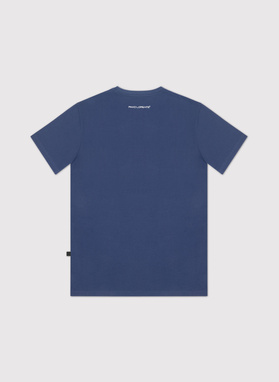 Bawełniany granatowy t-shirt z okrągłym dekoltem