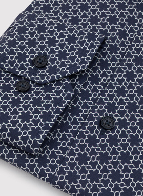 Granatowa koszula męska w biały wzór