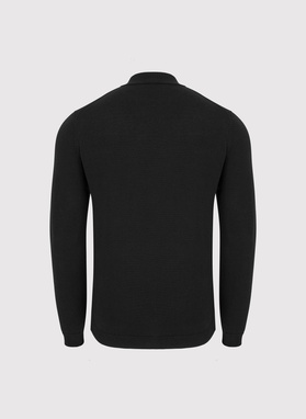 Czarny bawełniany półgolf męski