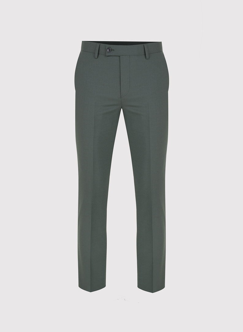 Zielony wełniany garnitur męski