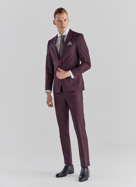 Bordowa marynarka garniturowa P22SF-3G-016-D-S