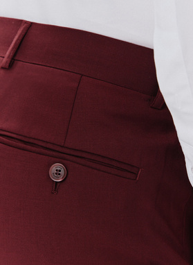 Dwuczęściowy gładki garnitur męski w kolorze burgundowym