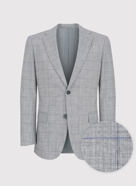 Szara marynarka w niebieską kratę