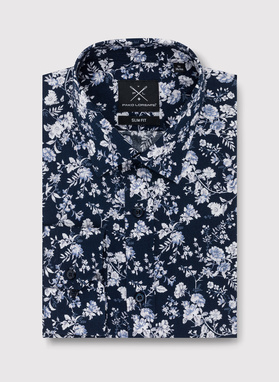 Granatowa kwiecista koszula