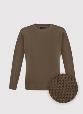 Brązowy sweter męski o-neck