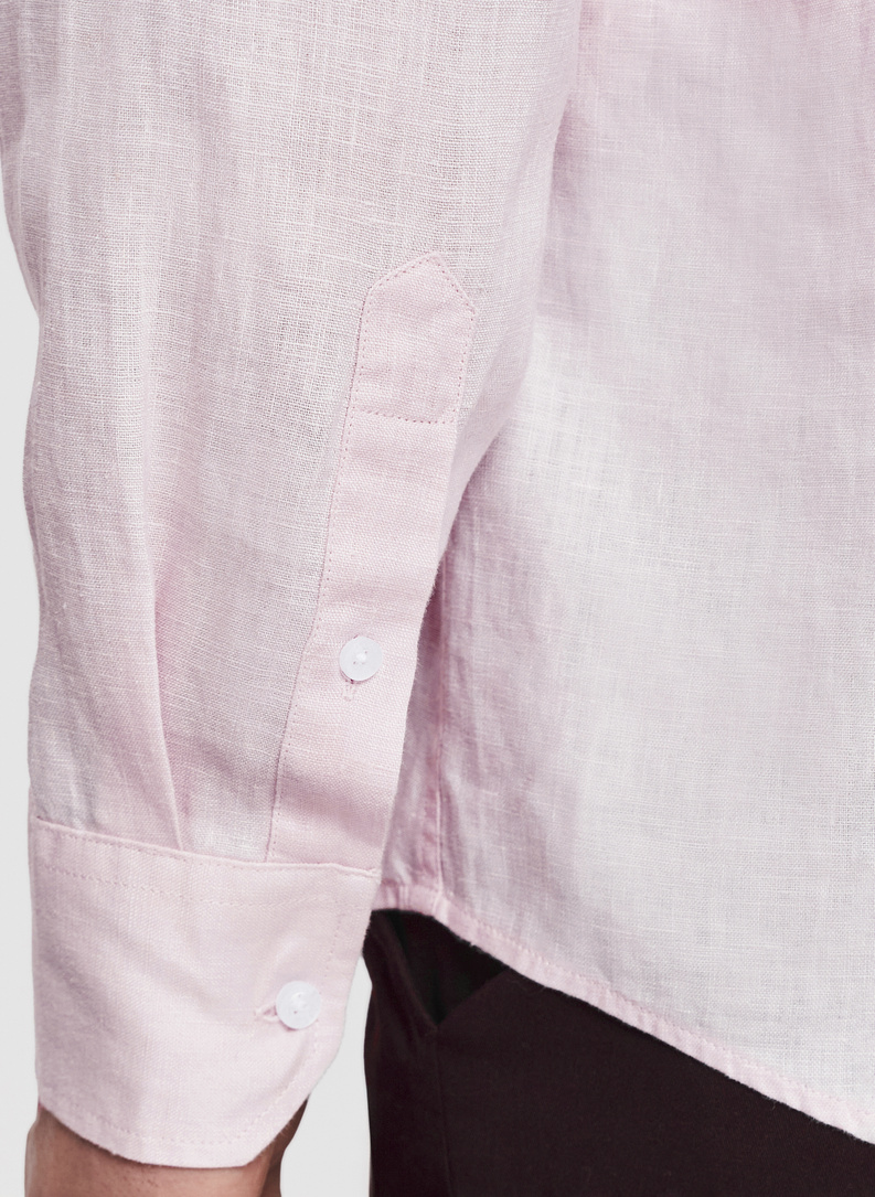 Lniana koszula męska w kolorze różowym
