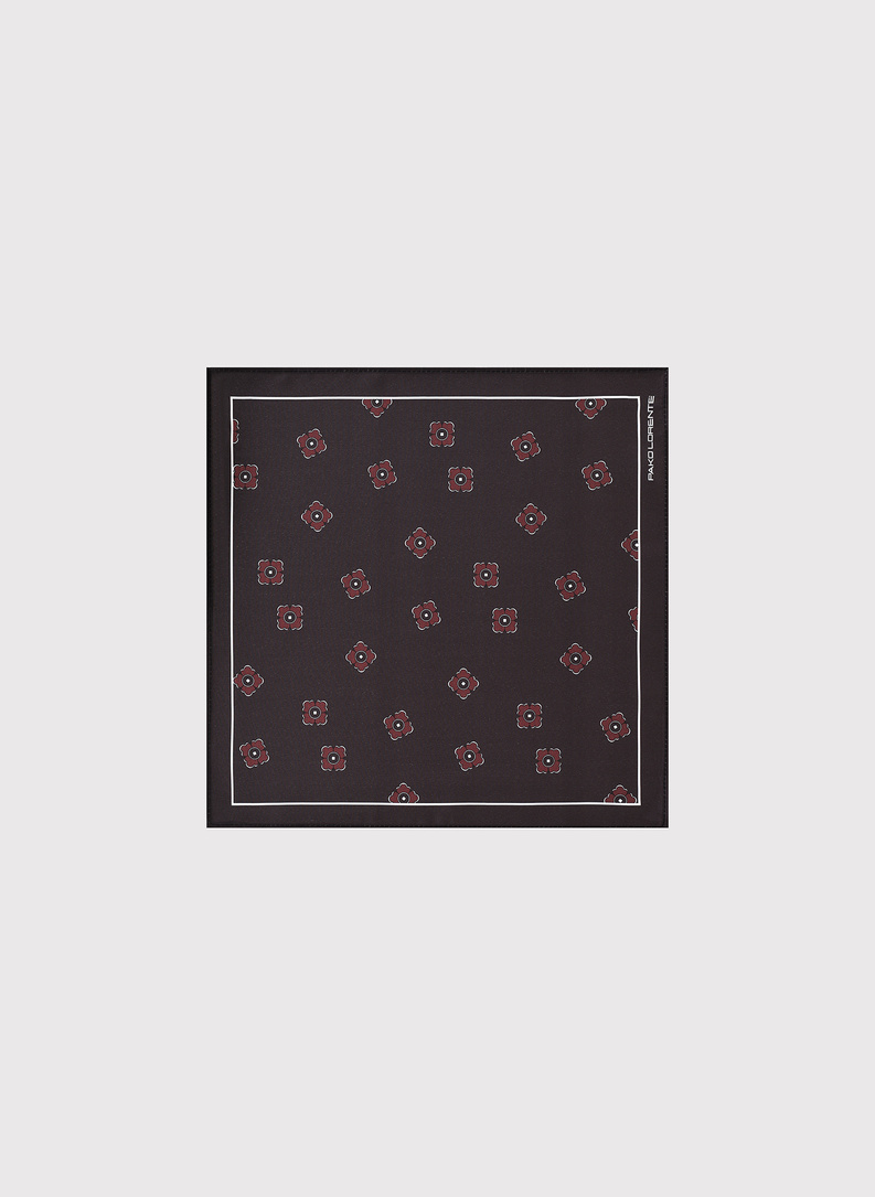 Wzorzysta czekoladowa poszetka męska