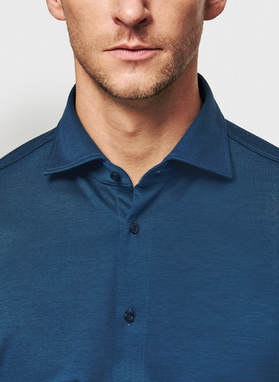 Granatowa dzianinowa koszula męska