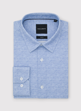 Dzianinowa koszula męska w kolorze niebieskim