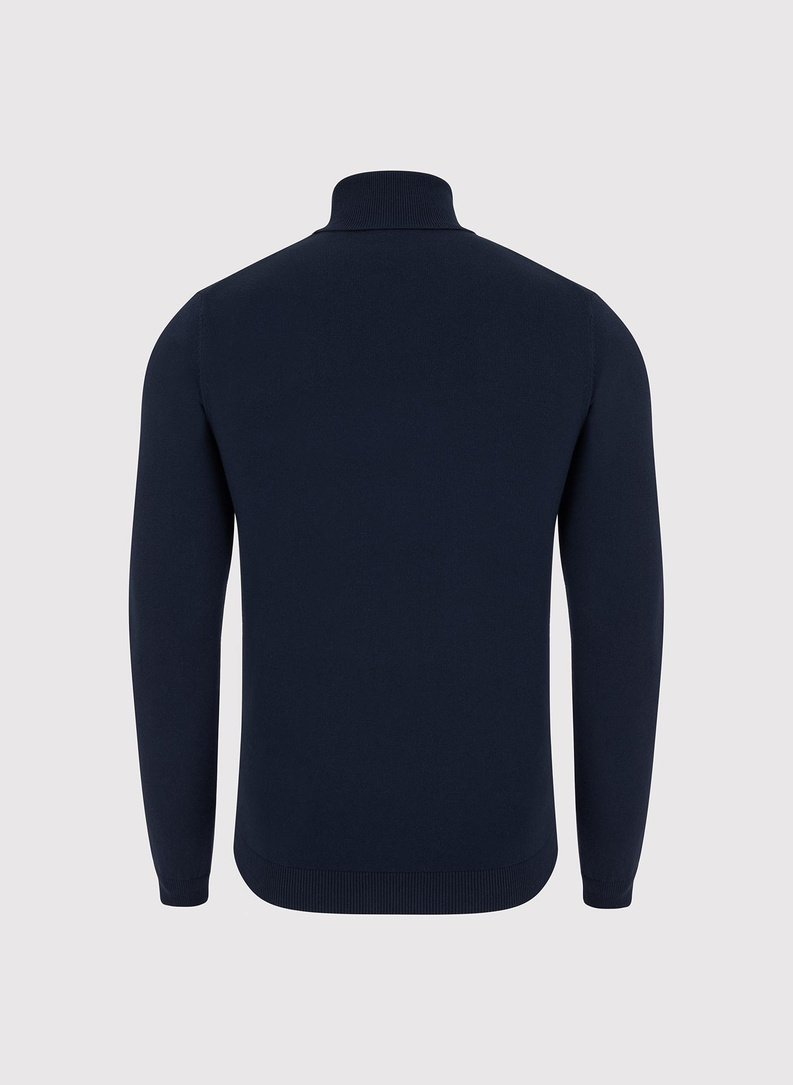 Granatowy gładki golf męski