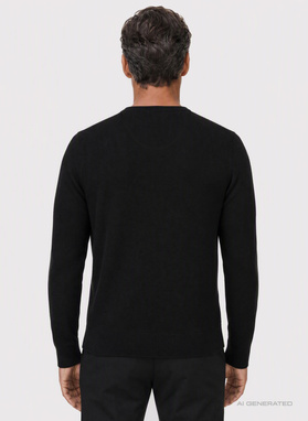 Czarny sweter męski o-neck