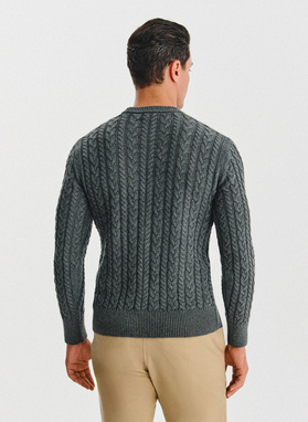 Szary sweter męski z kaszmirem