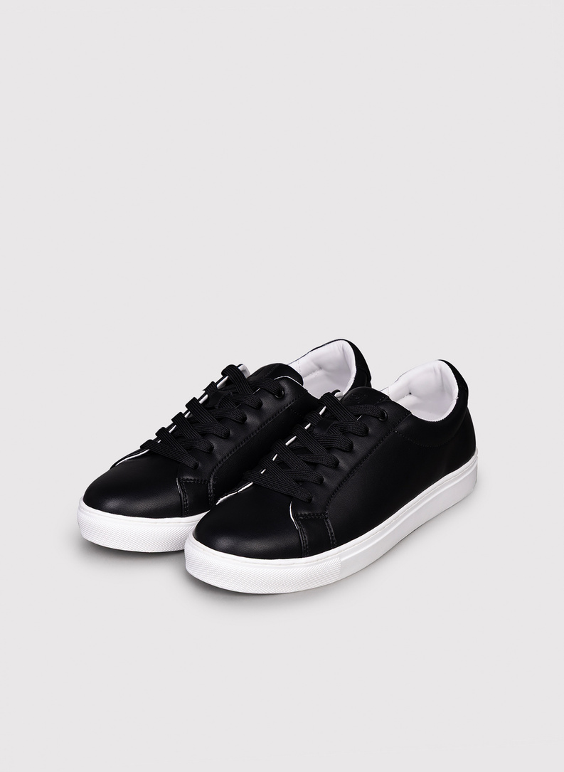 Skórzane czarne sneakersy męskie