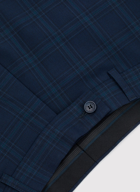 Granatowe spodnie garniturowe z wełną