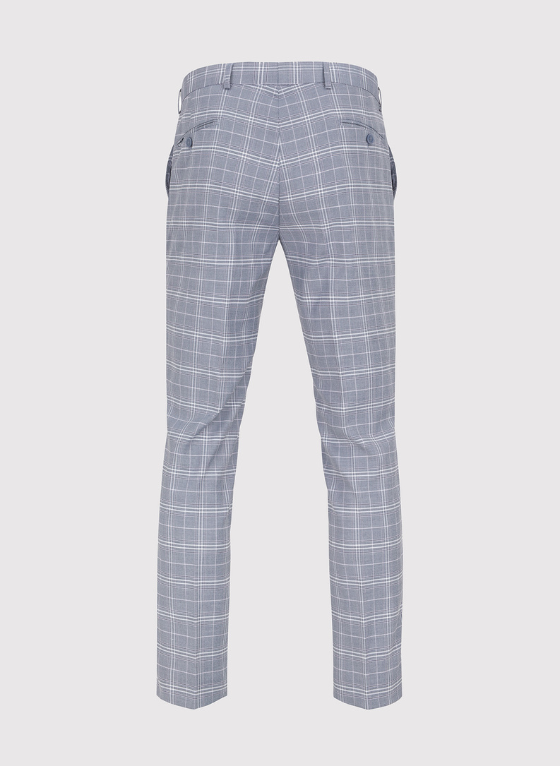 Szare spodnie garniturowe w kratkę P22SF-6G-005-N-S
