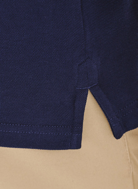 Granatowy gładki t-shirt polo 