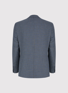 Granatowa marynarka w drobną kratę