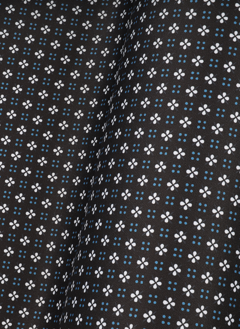 Poszetka męska czarna w kwiatki