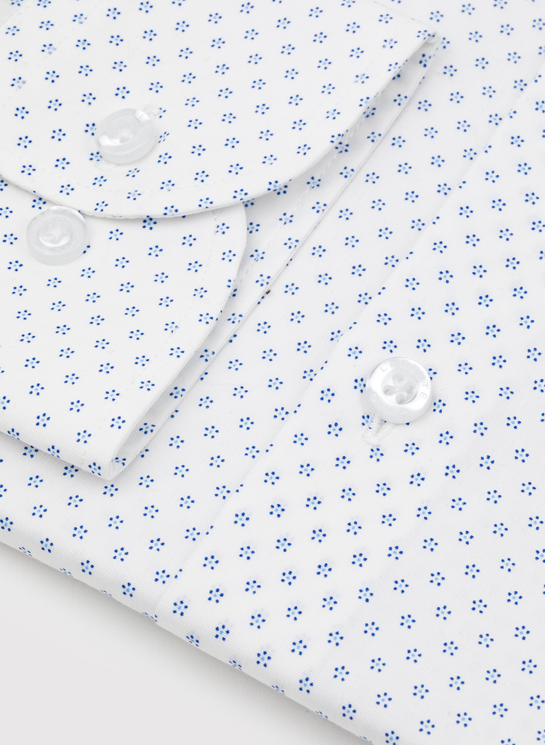 Biała koszula męska w mikrowzór