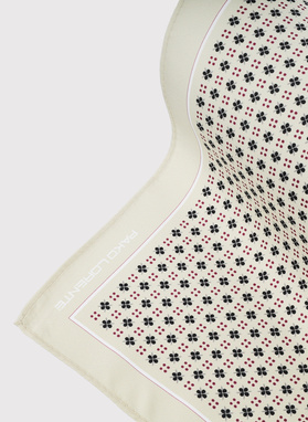 Poszetka męska ecru w kwiatki