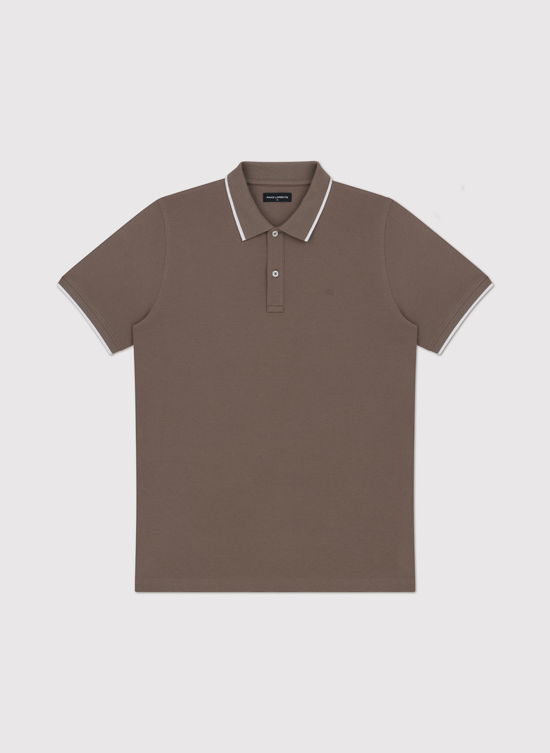 Brązowy t-shirt polo