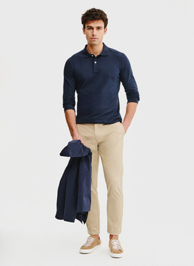 Granatowe polo longsleeve