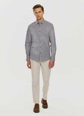 Bordowa wzorzysta koszula męska