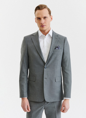 Gładki szary garnitur męski