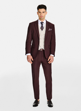 Brązowe spodnie garniturowe