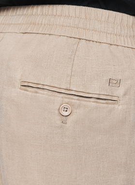 Lniane beżowe szorty męskie