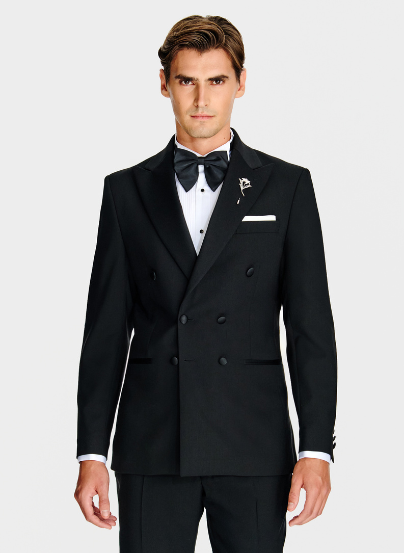 Ślubna dwurzędowa marynarka smokingowa