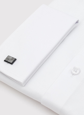 Biała bawełniana koszula męska na spinki