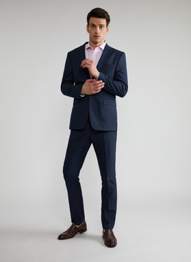 Granatowe spodnie garniturowe P21WF-6G-073-G-S