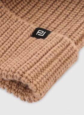 Beżowa czapka męska z wełną