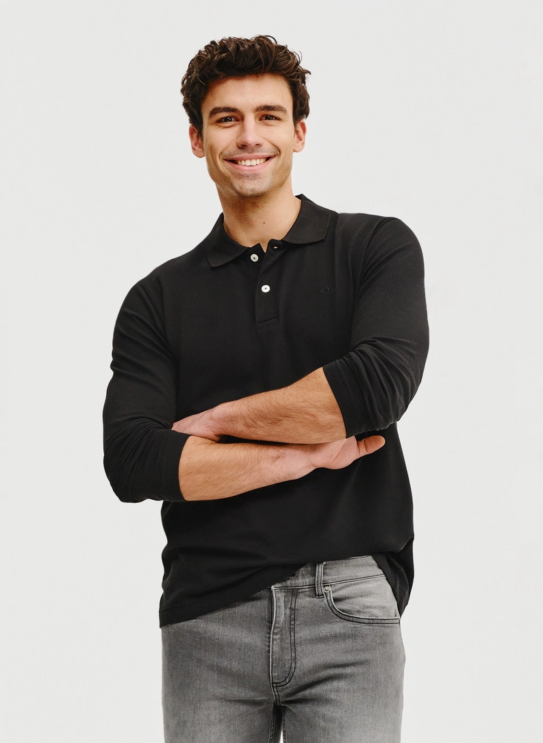Czarne polo longsleeve
