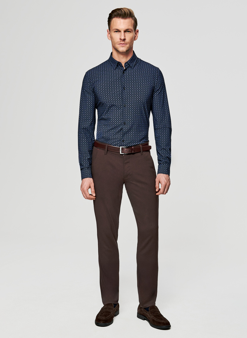 Koszula męska we wzór geometryczny