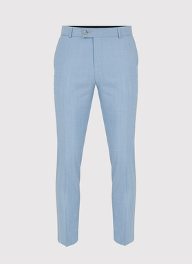Błękitne męskie spodnie garniturowe