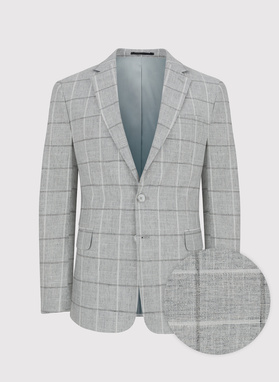 Jasnoszara marynarka męska w kratkę 