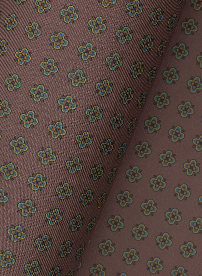 Brązowa poszetka męska z drobny wzór