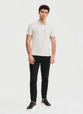 T-shirt polo w kolorze szarym