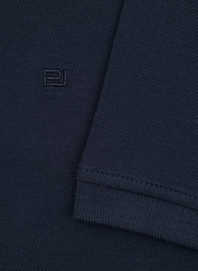 Granatowe męskie polo z bawełny