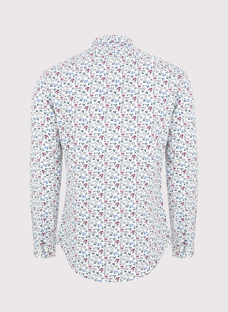 Koszula męska w kwiatowy wzór długi rękaw