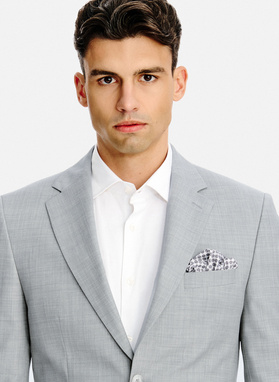 Szara marynarka garniturowa z wełny