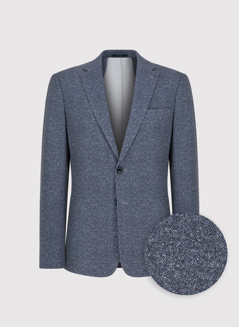 Melanżowa marynarka męska w kolorze granatowym