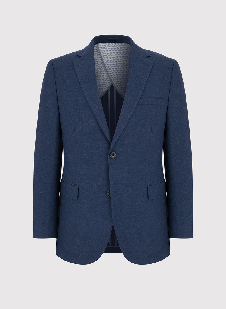 Lniana marynarka męska w kolorze granatowym