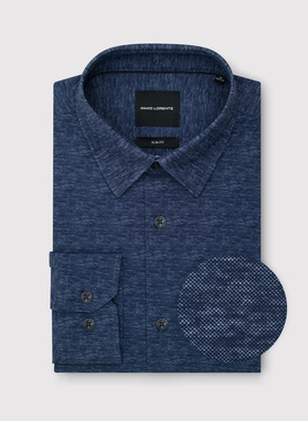 Dzianinowa koszula męska w kolorze granatowym