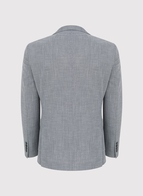 Lniana szara marynarka męska melanż