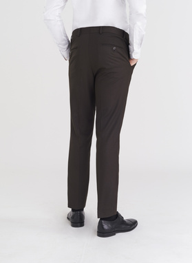 Brązowe spodnie w kant męskie 