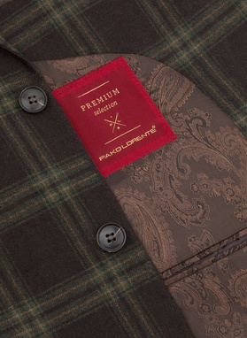 Brązowa marynarka męska w kratę