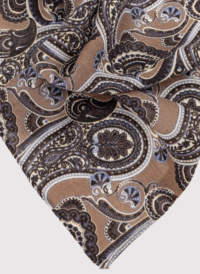 Brązowa poszetka męska paisley